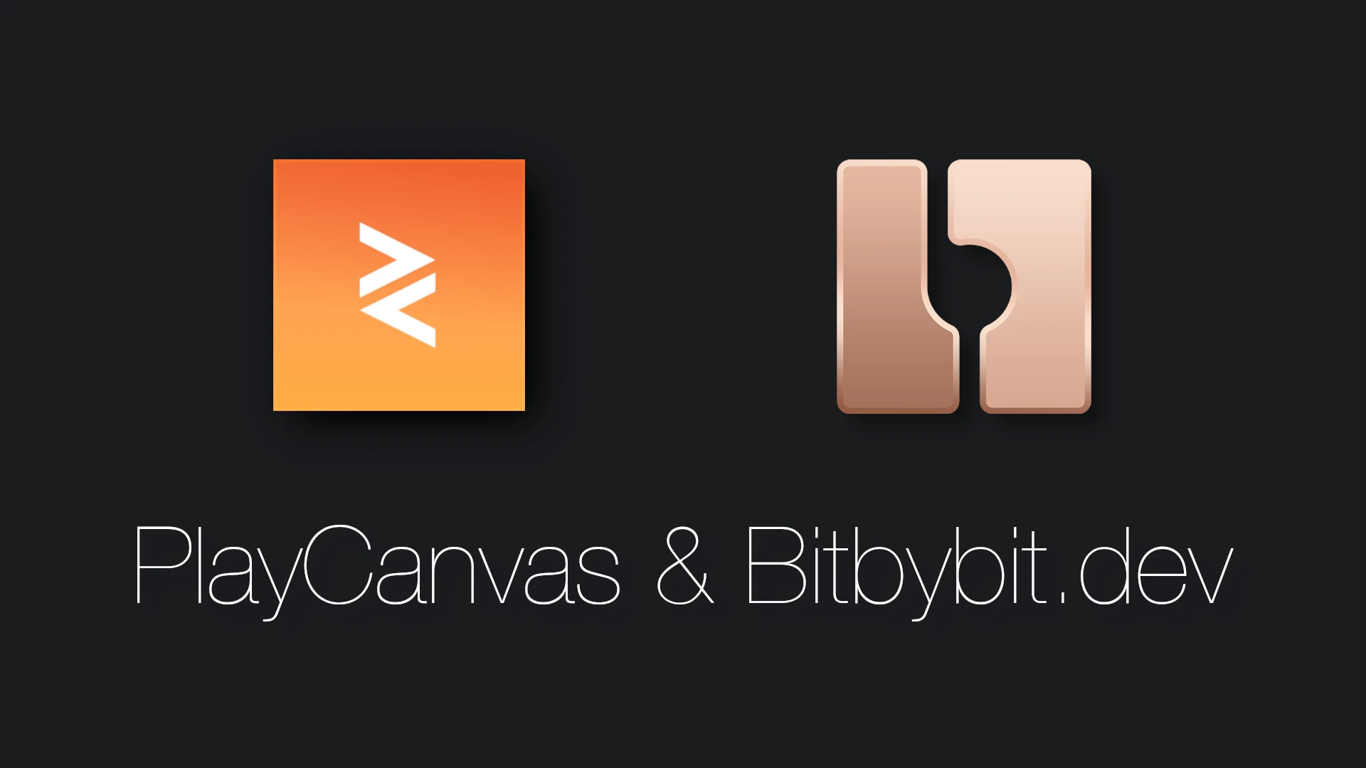 Playcanvas and Bitbybit logos Playcanvas and Bitbybit logos.