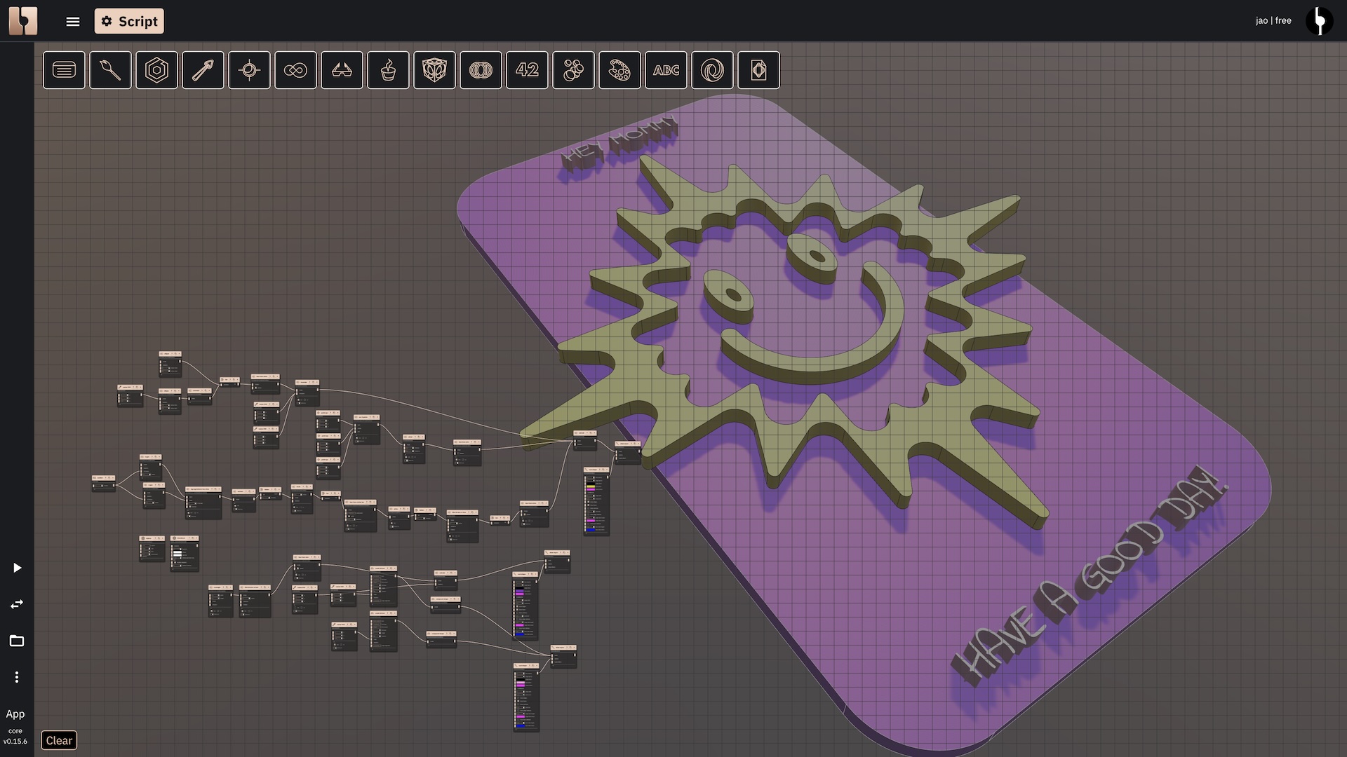 A visual representation of new features in Bitbybit.dev v0.15.7, possibly showing circles created through tangential constraints.