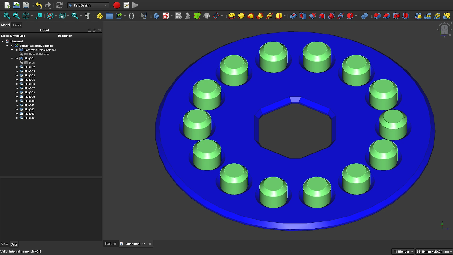 Open Bitbybit OCCT STEP Assembly in FreeCAD