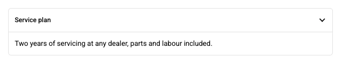 Accordion, as the shopper's option panel draws it on the default theme. A group that opens and closes on its title, so a long panel stays short.