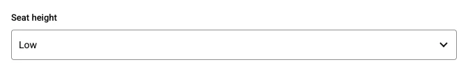 Dropdown list, as the shopper's option panel draws it on the default theme. A dropdown whose options open as a list with their prices.