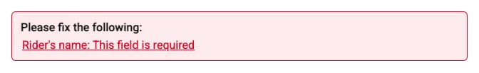 Validation summary, as the shopper's option panel draws it on the default theme. Every choice still missing or wrong, each a link to its control.