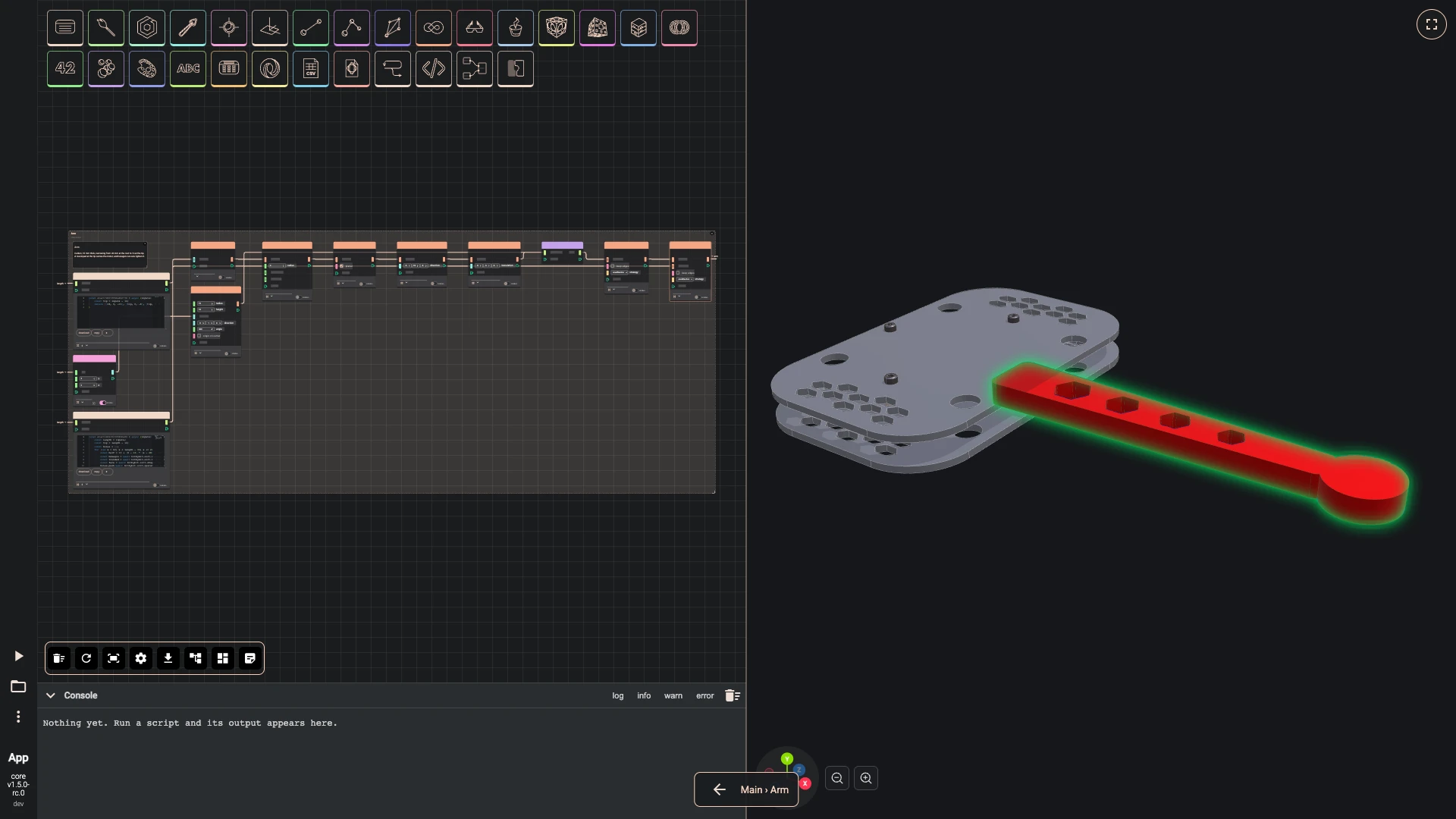 Build a drone, the arm module: Hexagonal cut-outs lighten the arm.