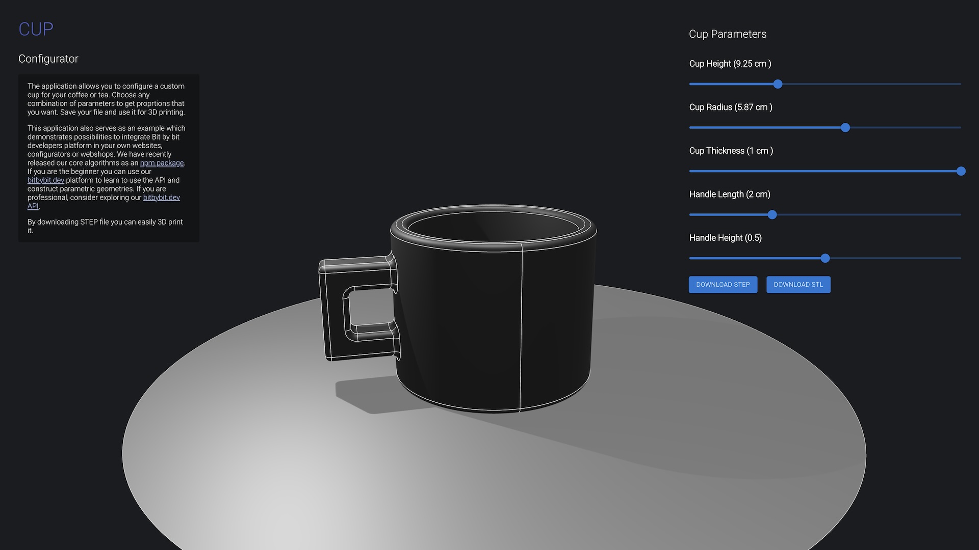 Image showing the 3D model cup of equal diameter and height dimensions
