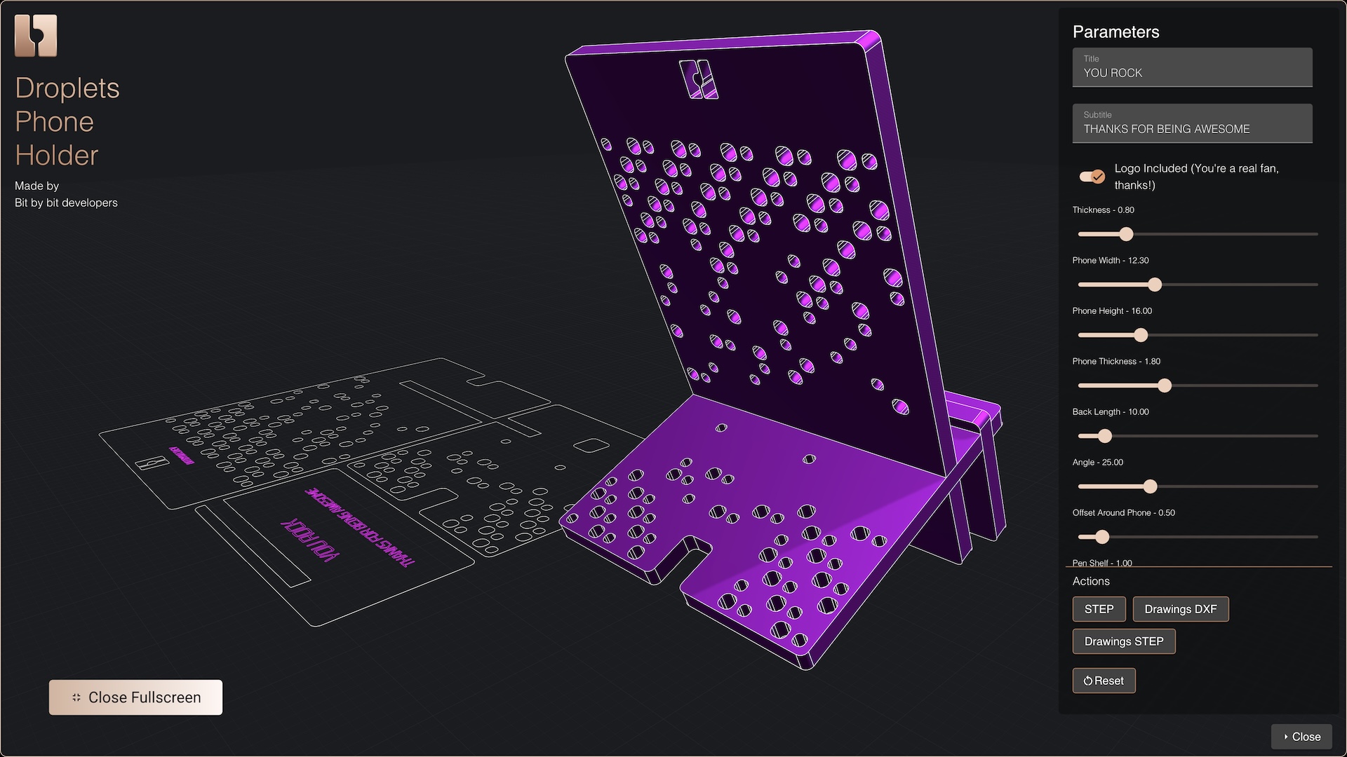 Droplets Phone Holder Var6