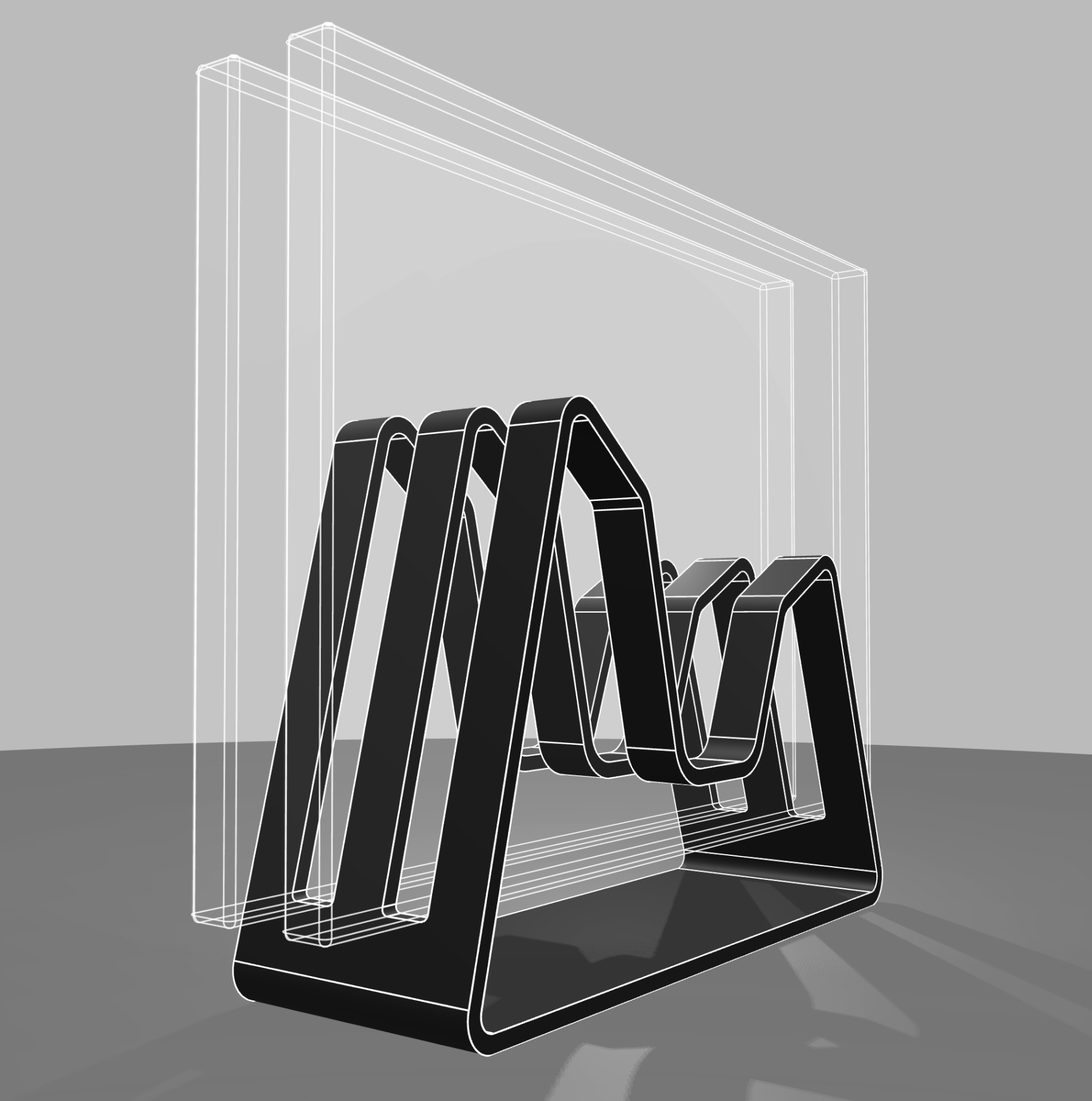 A screenshot of the 3D parametric laptop holder model as it appears in the Shopify store.