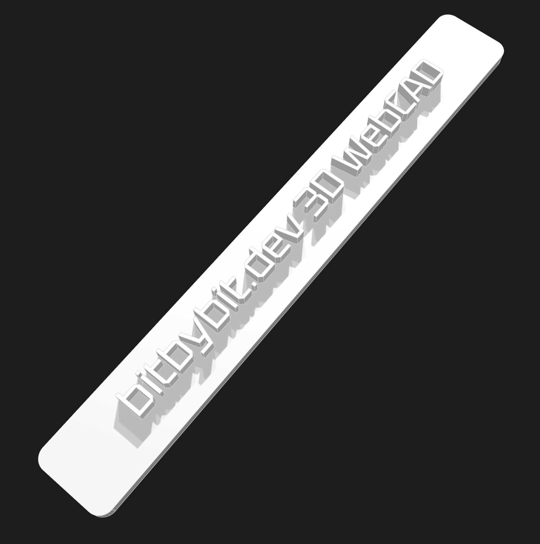 A screenshot of the customizable 3D text model as it appears in the Shopify store.