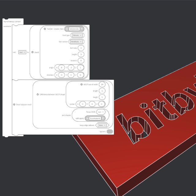 3D Text Cutout Blockly picture