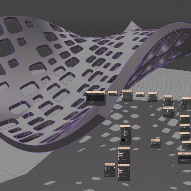 Lofted Surface With Nice Pattern Of Holes picture