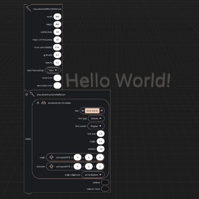 Hello World Draw Grid picture