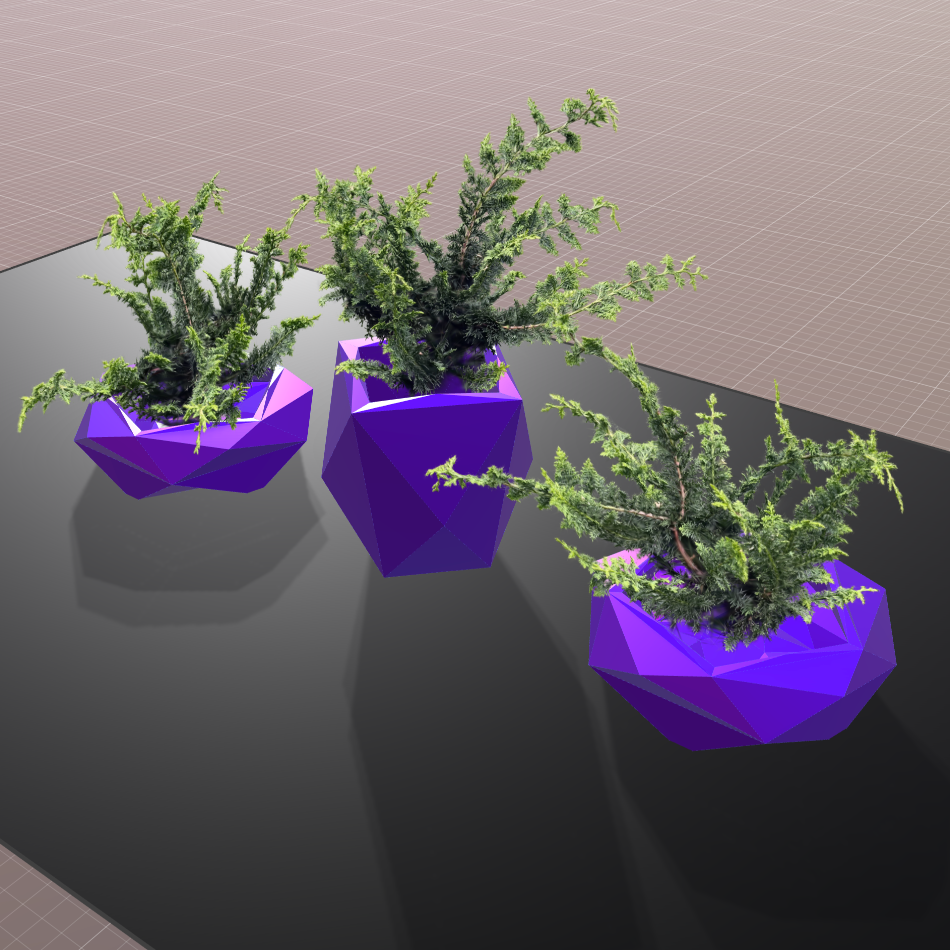 3D Vase And Table With Gaussian Splat Plant picture
