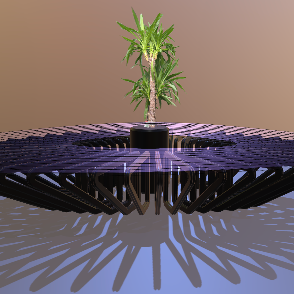 Parametric Table With Gaussian Splatting Palm Tree picture