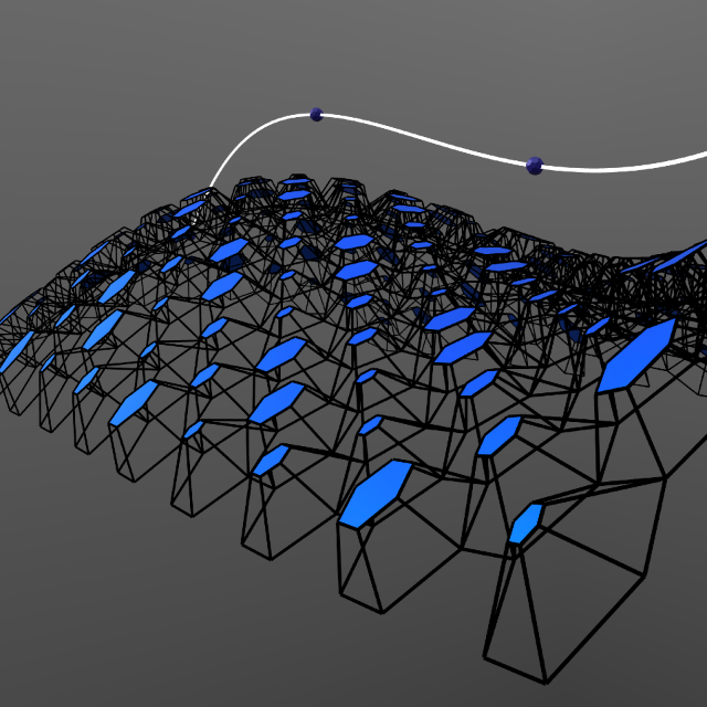 3D hexagons on curved face picture