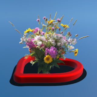 Flowers and a heart picture